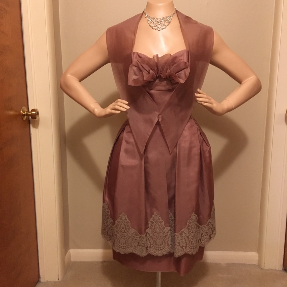 Vintage 1960s silk organza cocktail dress.